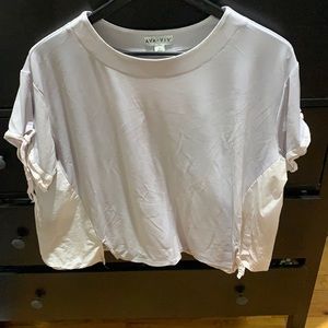 Ava viv lavender short with tie sleeves